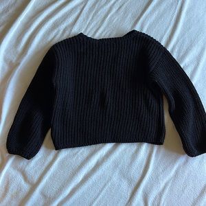 Knit chenille sweater- black